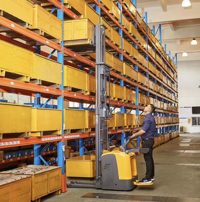 Apaidor Rider Counterbalance Pallet Stacker 2000kgs 6000lbs Truk Stacker bertenaga