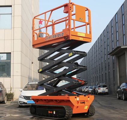 6m 8m 10m Self Propelled Electric Scissor Lift Platform Kerja Udara 230kg Beban